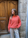 Elina striktrøje - Koral orange