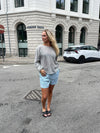 Andrea shorts med striber - Grøn/hvid