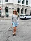 Andrea shorts med striber - Grøn/hvid