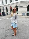 Andrea shorts med striber - Grøn/hvid