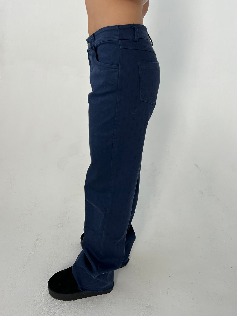Gabardin jacquard jeans - Navy