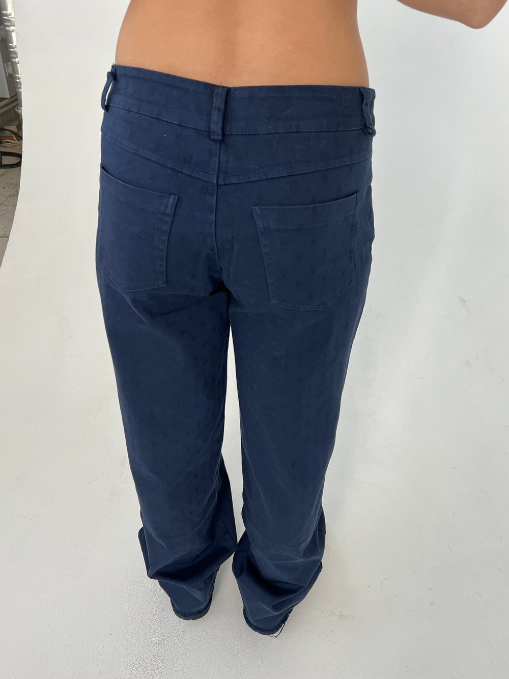 Gabardin jacquard jeans - Navy