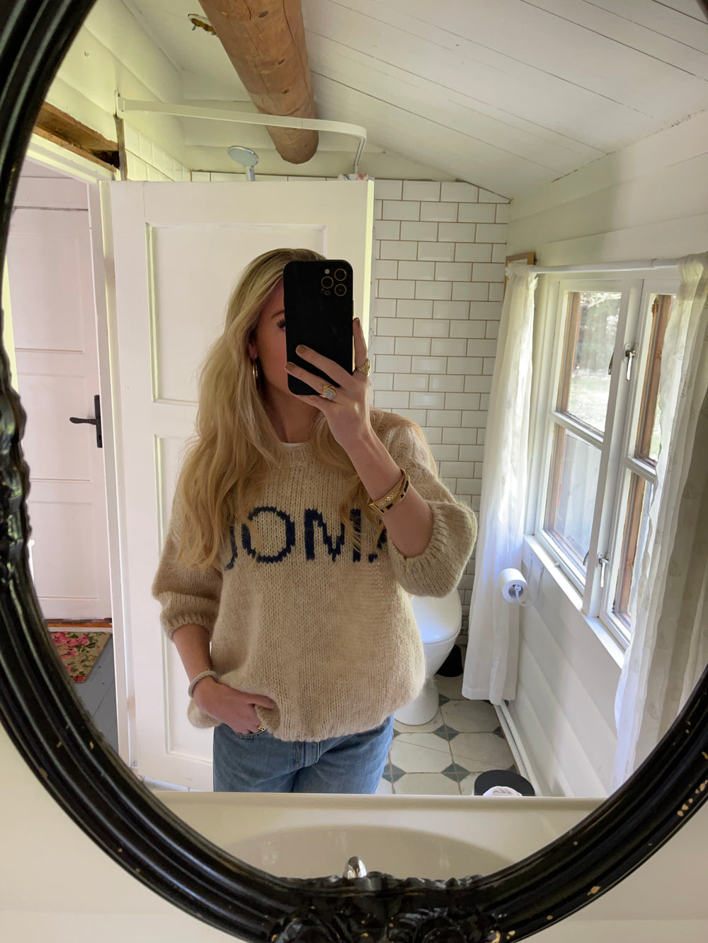 "Amour" striktrøje - Beige