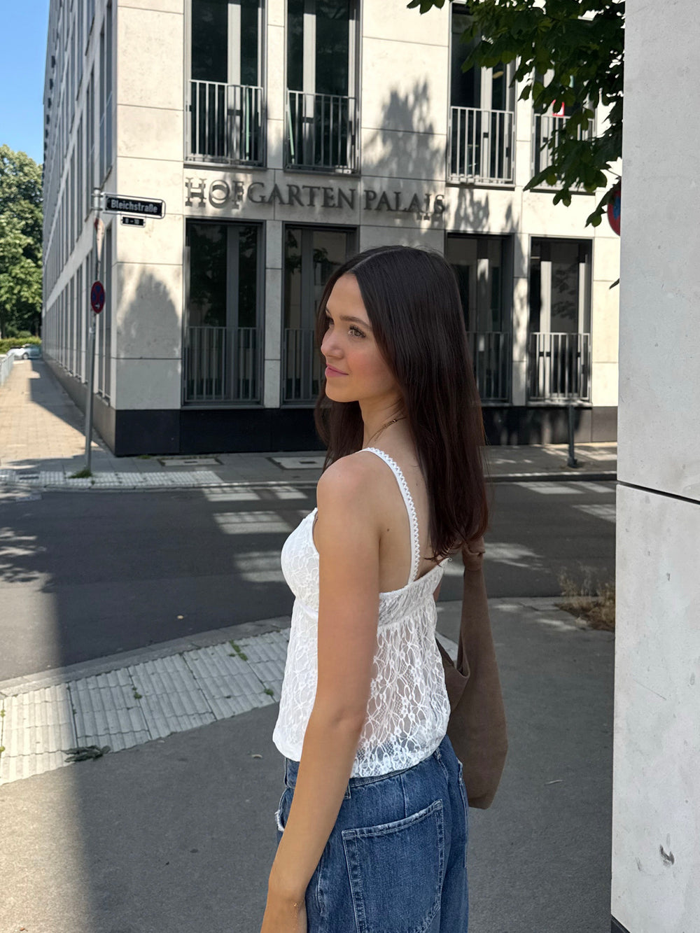 Bente blondetop - Hvid