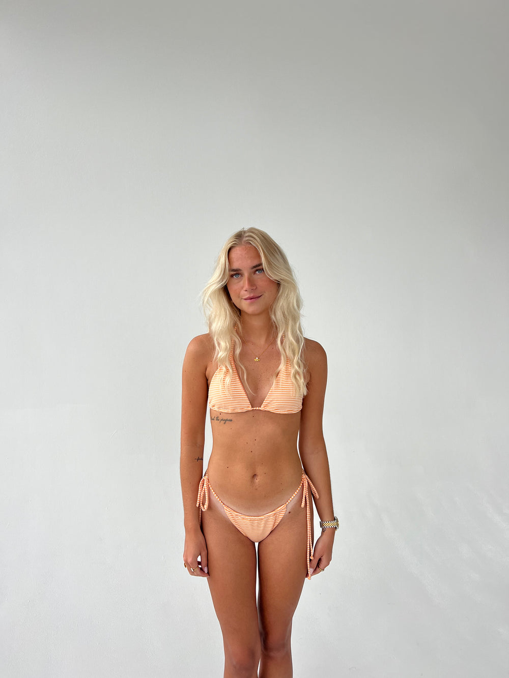 Zendaya bikini - Orange/hvide striber