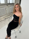 Claudie nederdel i blonde - Sort