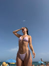 Solveig bikini med tern - Hvid/lyserød