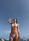 Solveig bikini med tern - Hvid/lyserød