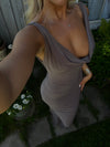 Flora maxikjole - Taupe