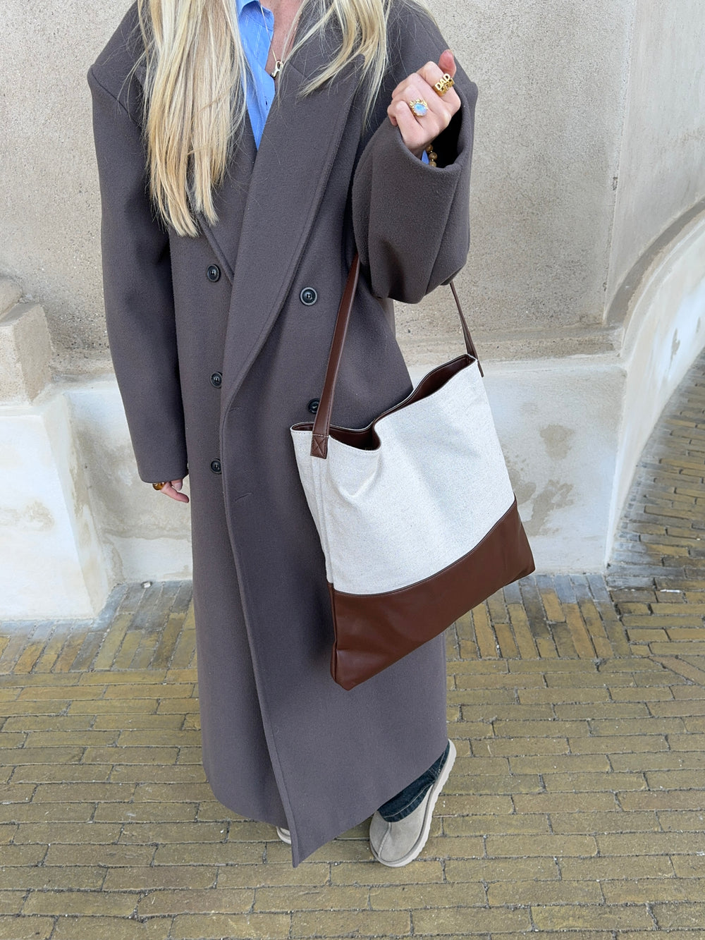 Genova skuldertaske - Beige/brun