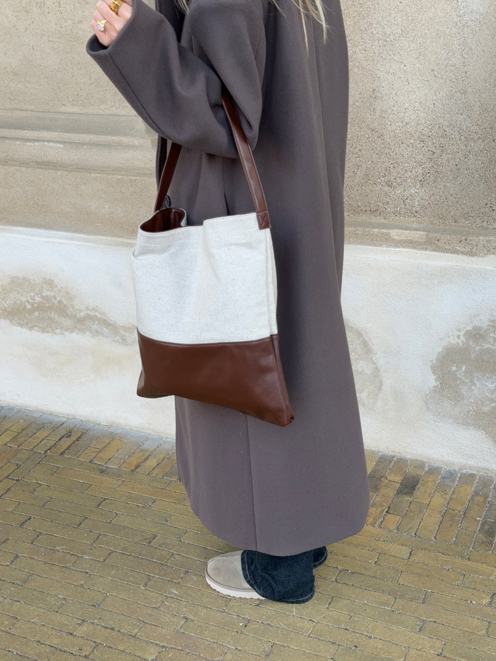 Genova skuldertaske - Beige/brun
