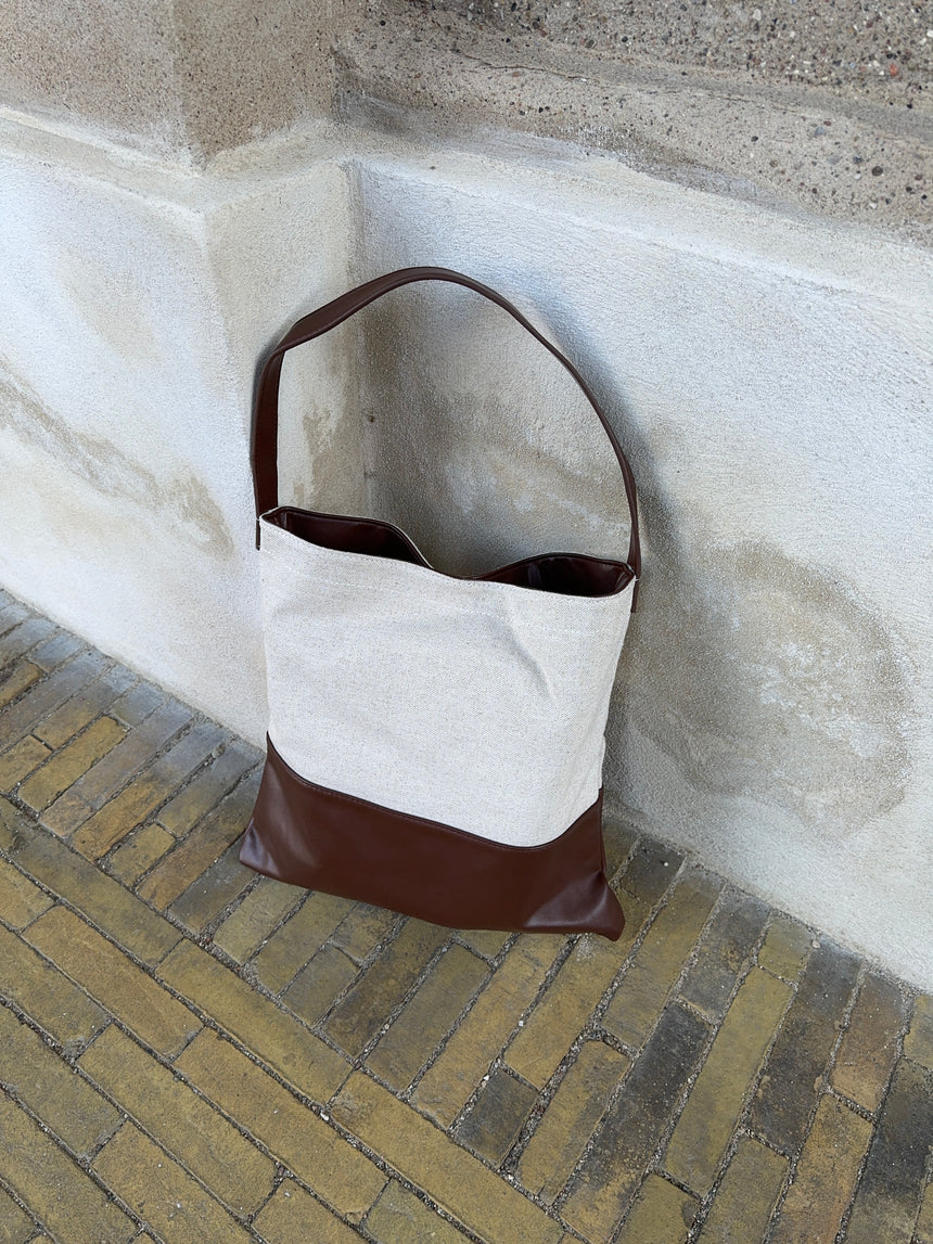Genova skuldertaske - Beige/brun