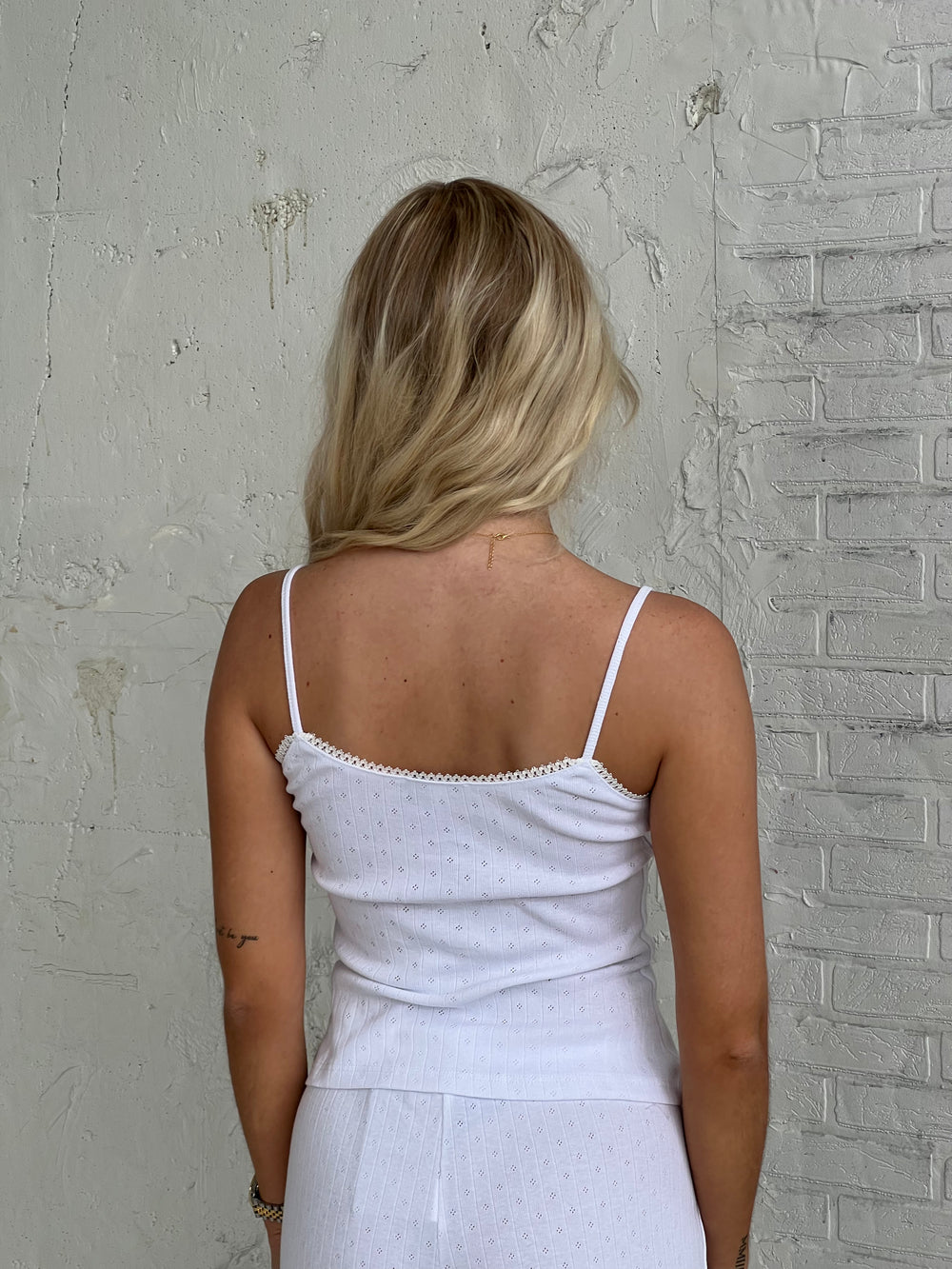 Kaya pointelle top - Hvid