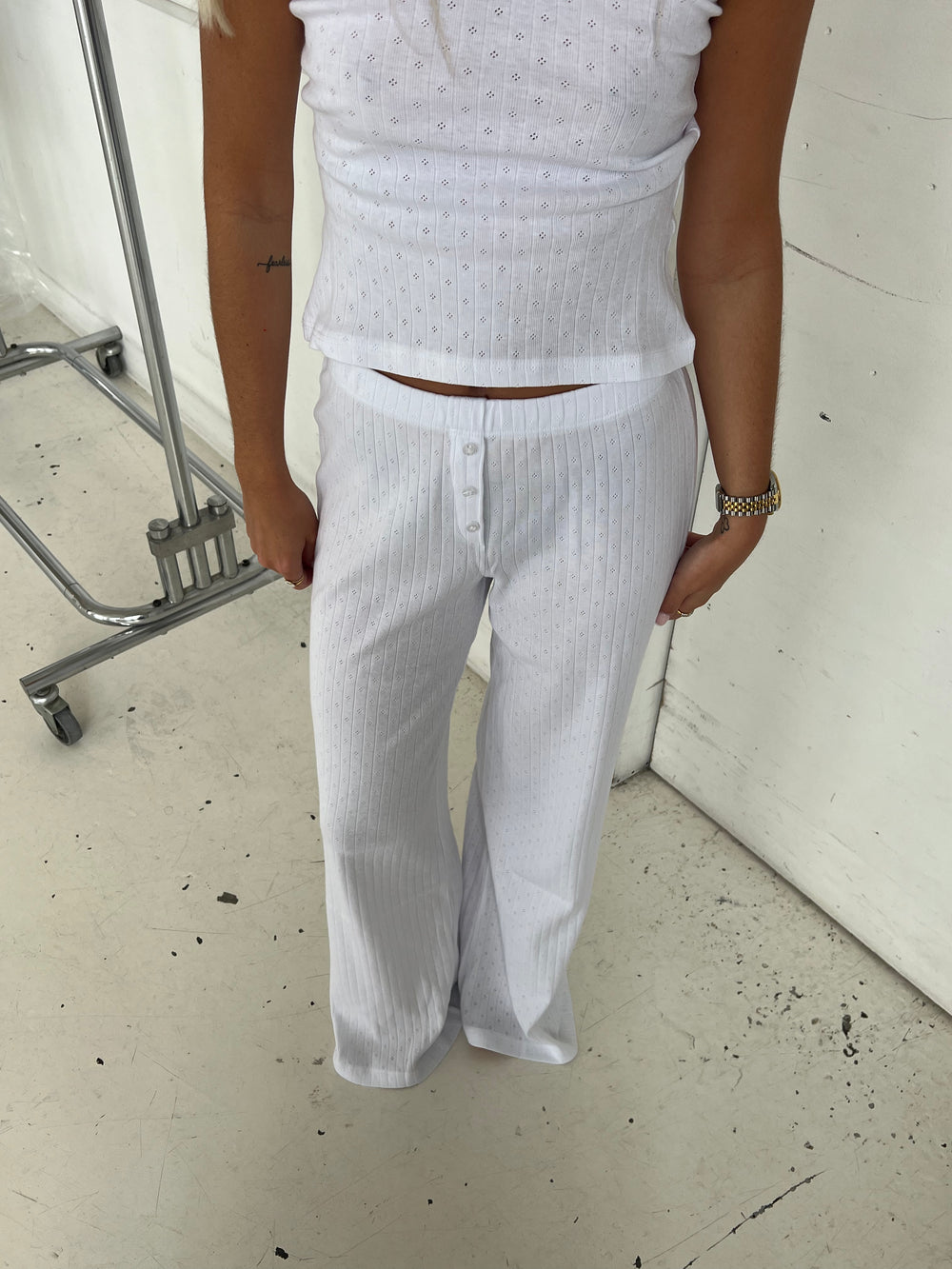 Kaya pointelle bukser - Hvid
