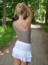 Merle one shoulder-top med blonde - Brun