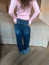 Sonya jeans med opsmøg - Blå denim