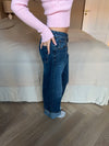 Sonya jeans med opsmøg - Blå denim