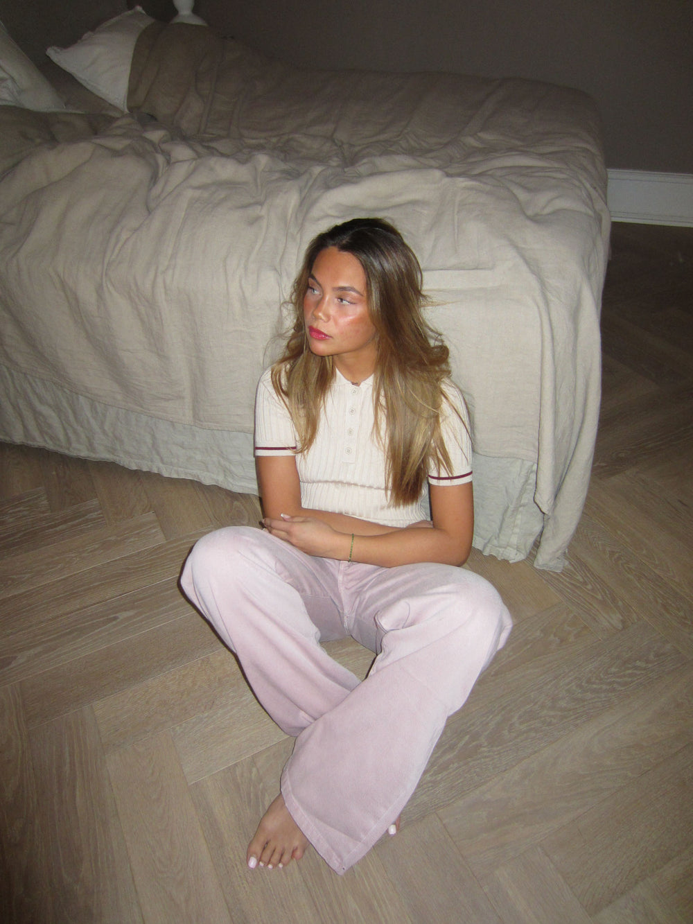 Audrey jeans - Støvet lyserød