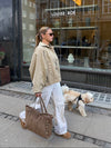 Lenaya jakke med denimryg - Beige