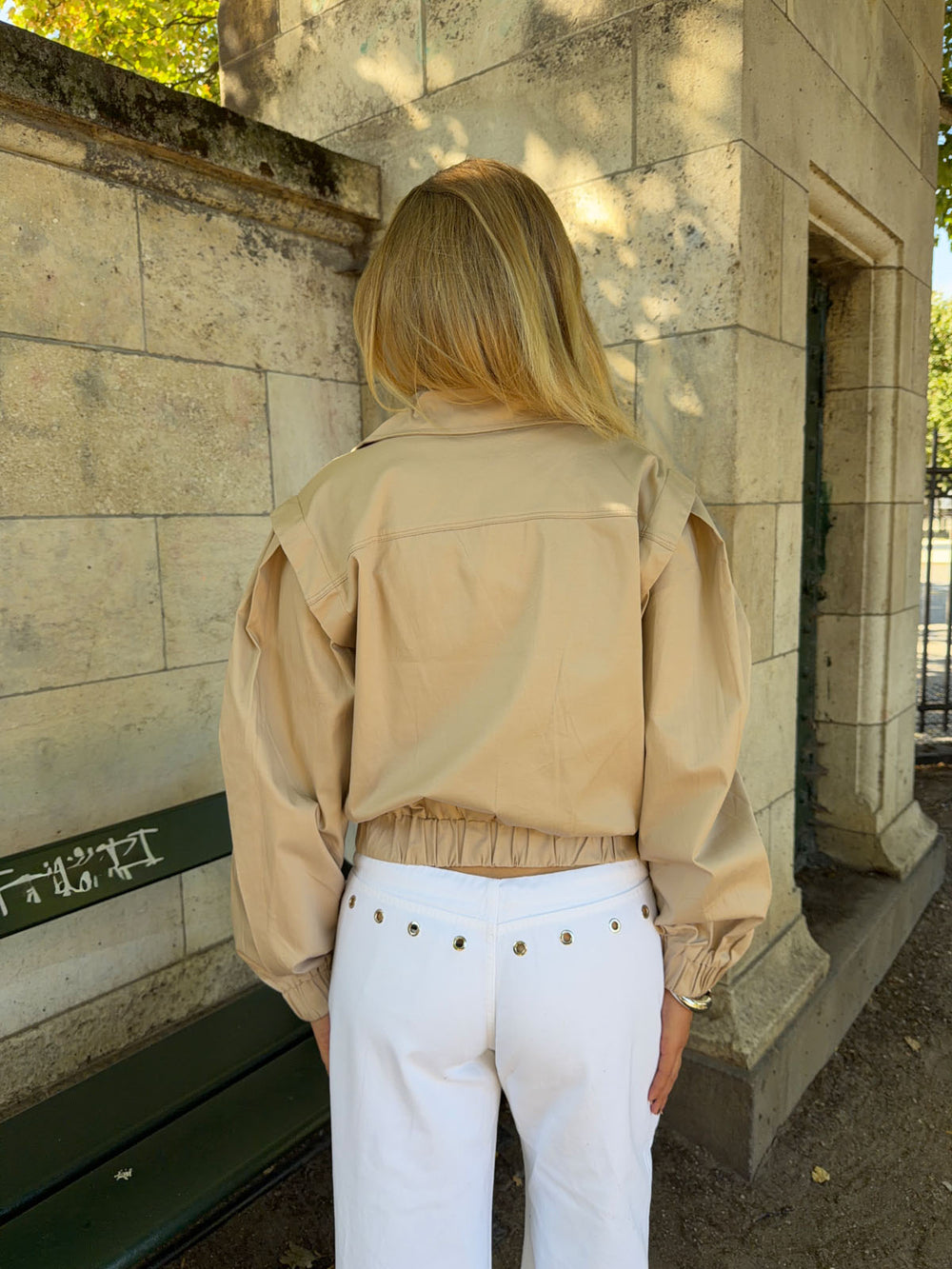 Millie cropped trenchcoat - Beige