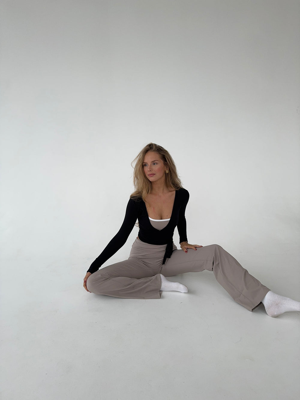 Motion wrap bluse - Jet Black