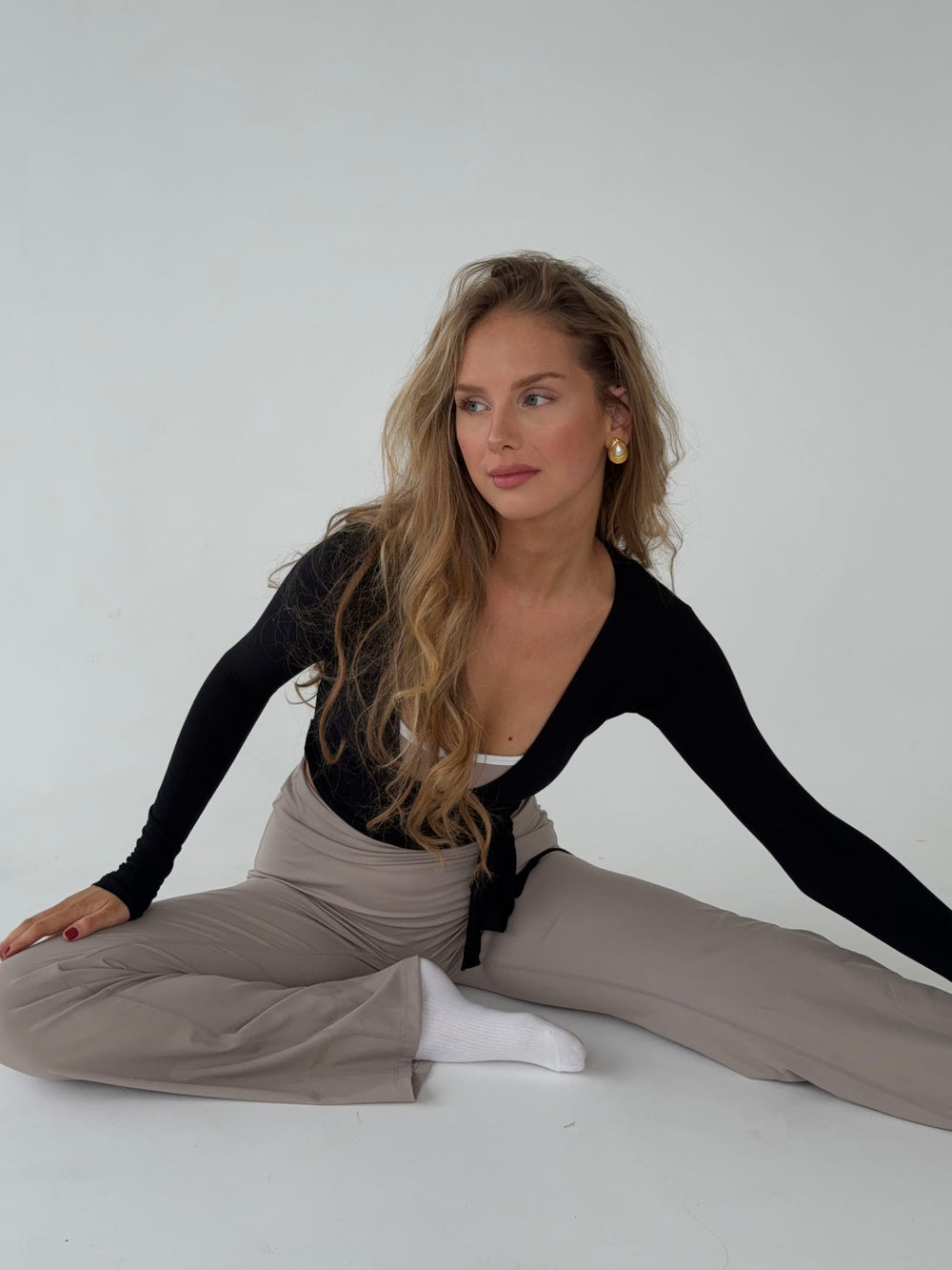 Motion wrap bluse - Jet Black