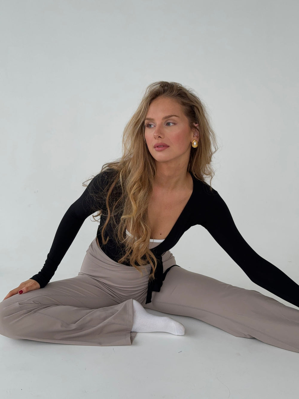 Motion wrap bluse - Jet Black