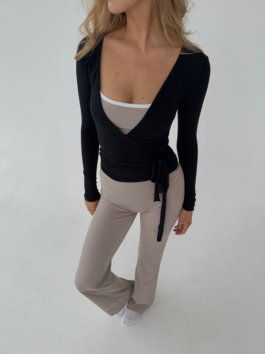 Motion wrap bluse - Jet Black