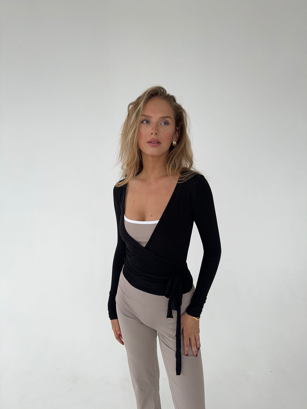 Motion wrap bluse - Jet Black