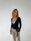 Motion wrap bluse - Jet Black