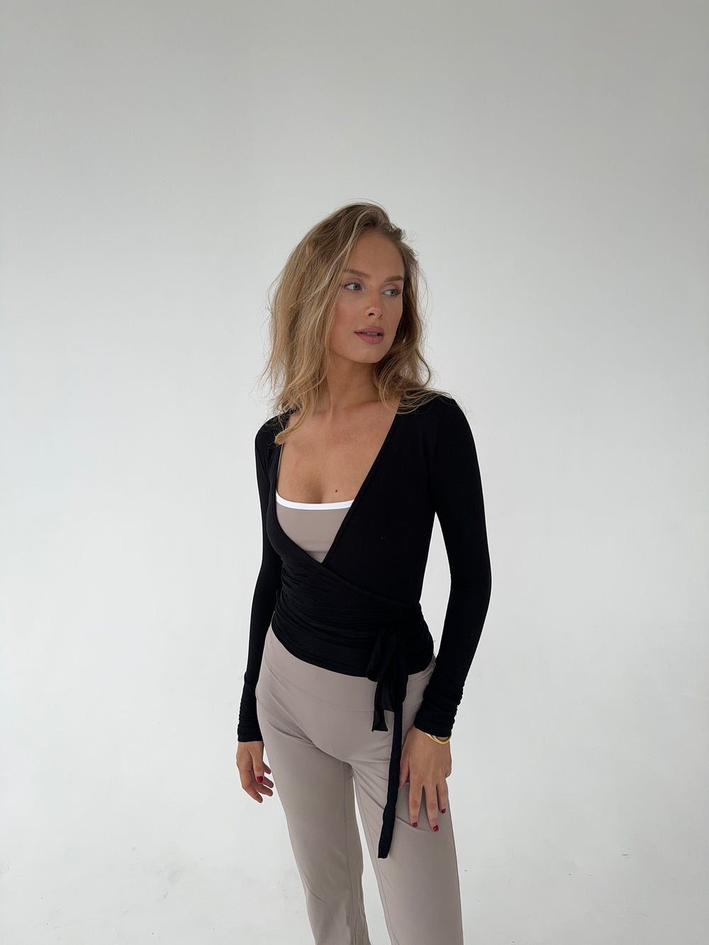 Motion wrap bluse - Jet Black