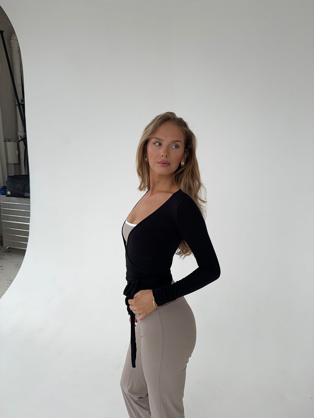 Motion wrap bluse - Jet Black