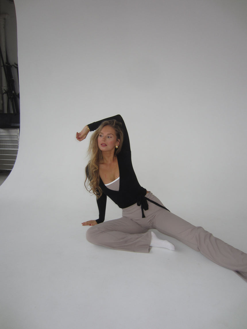 Motion wrap bluse - Jet Black