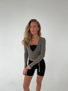 Motion wrap bluse - Ash