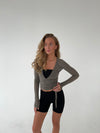 Motion wrap bluse - Ash