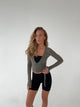 Motion wrap bluse - Ash