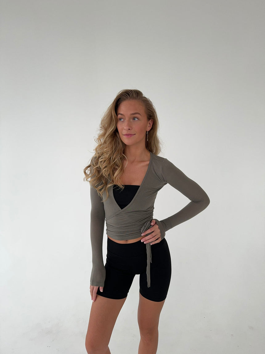 Motion wrap bluse - Ash