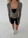 Motion wrap bluse - Ash