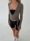 Motion wrap bluse - Ash