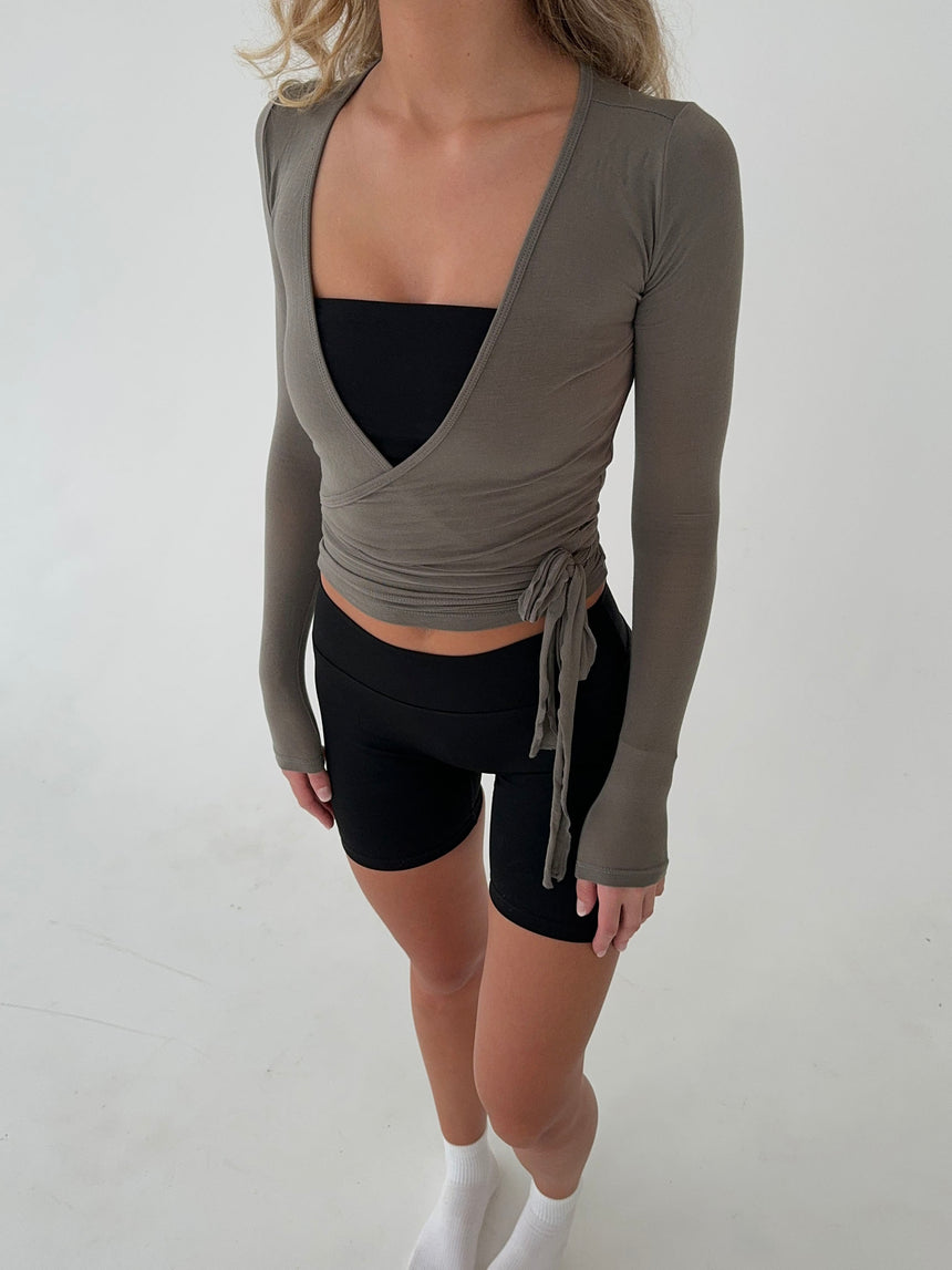 Motion wrap bluse - Ash