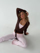 Motion wrap bluse - Espresso