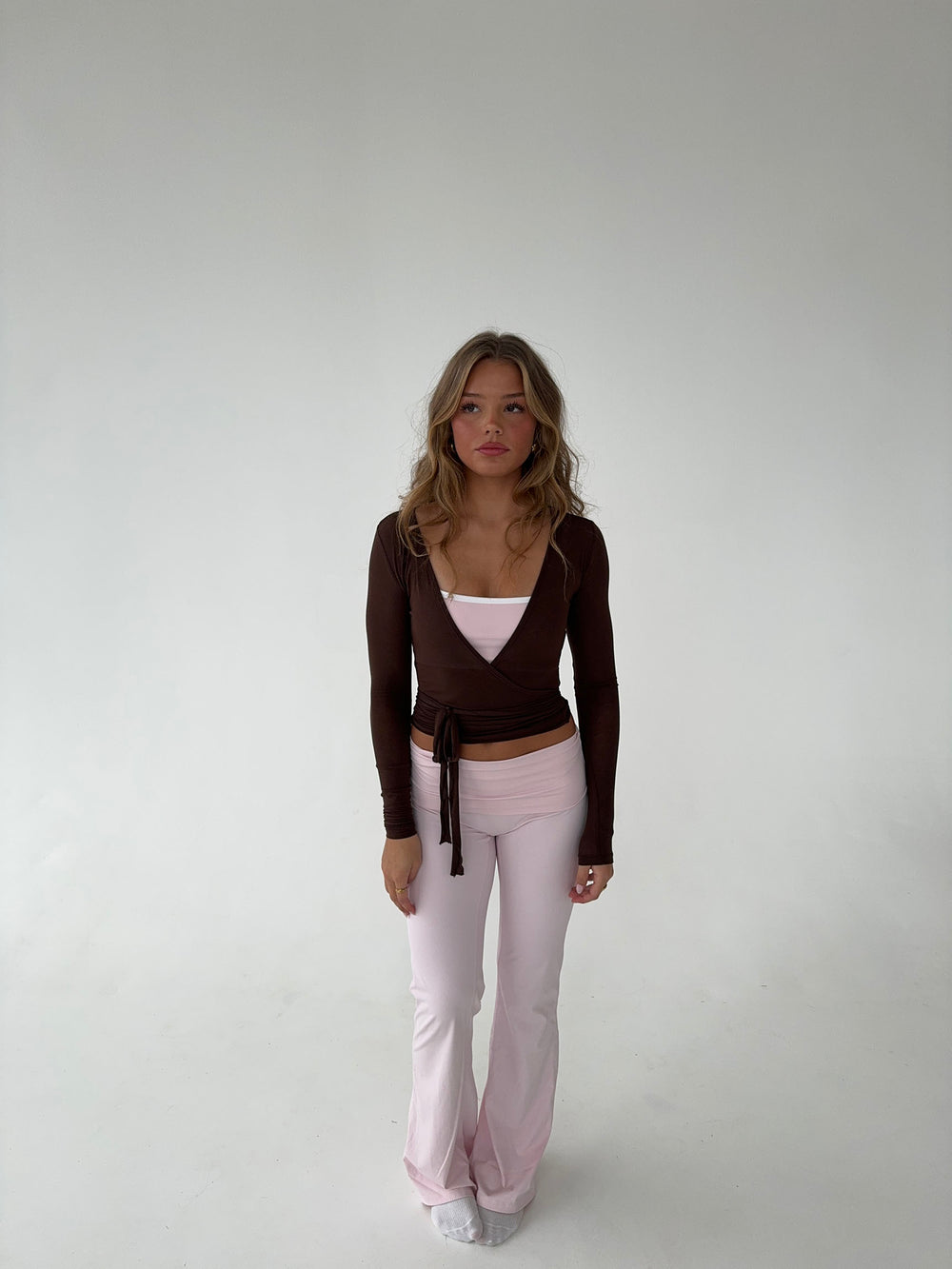 Motion wrap bluse - Espresso