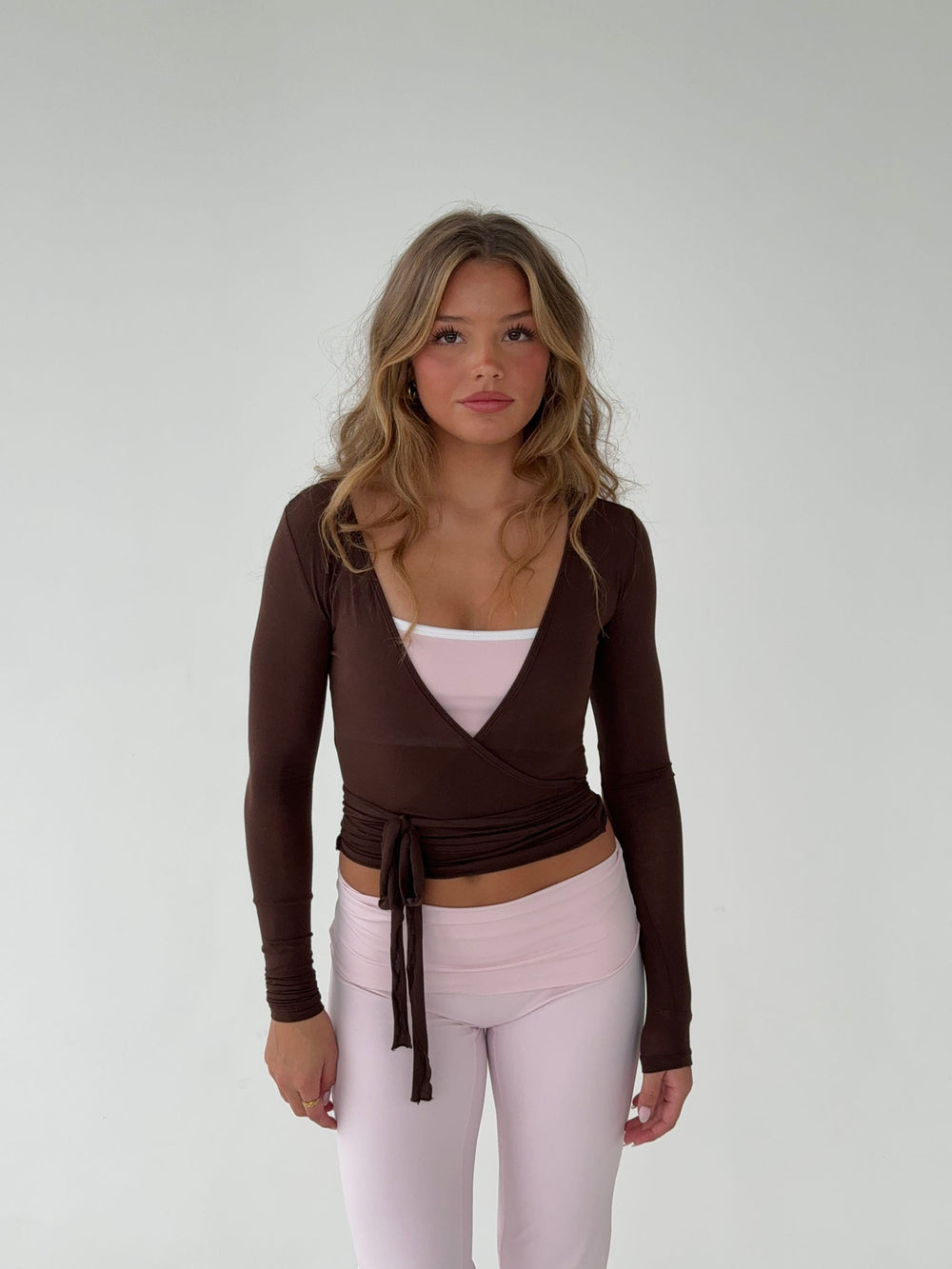 Motion wrap bluse - Espresso