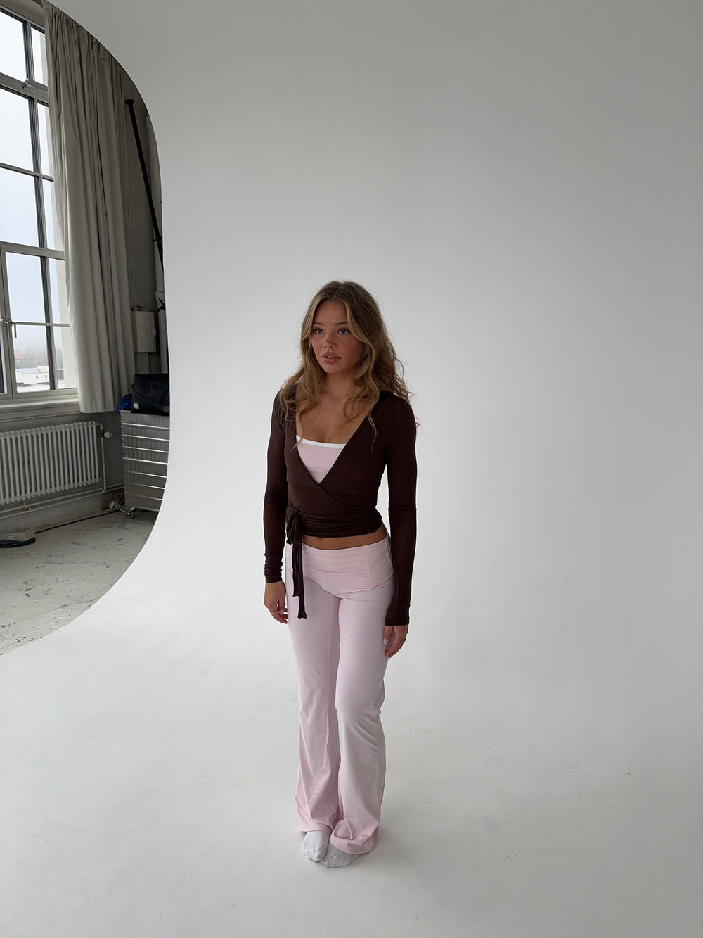 Motion wrap bluse - Espresso