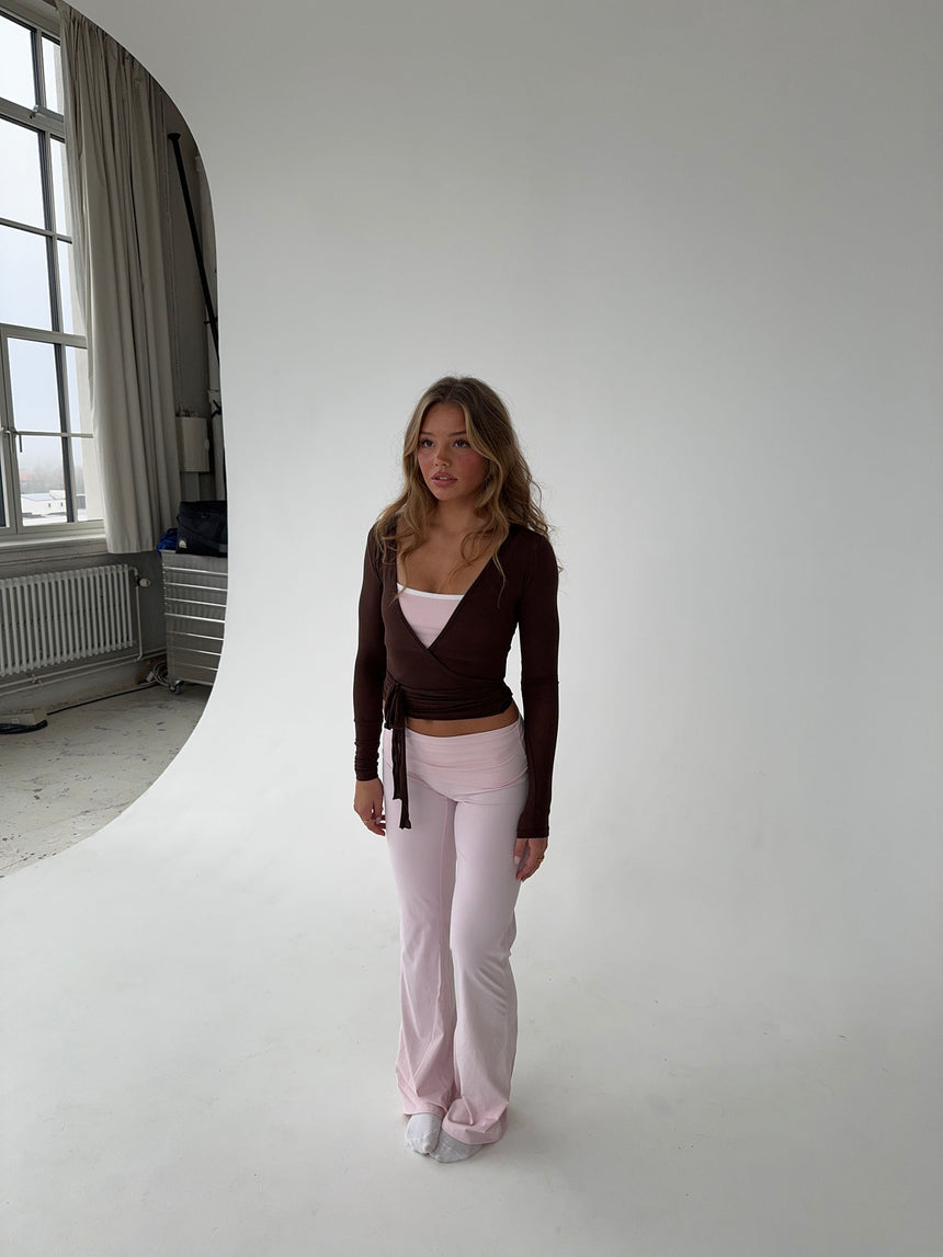 Motion wrap bluse - Espresso