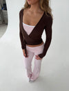 Motion wrap bluse - Espresso