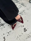 Nida slingback stiletter med spænde - Vinrød