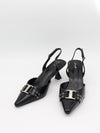 Nida slingback stiletter med spænde - Sort