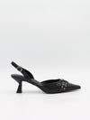 Nida slingback stiletter med spænde - Sort