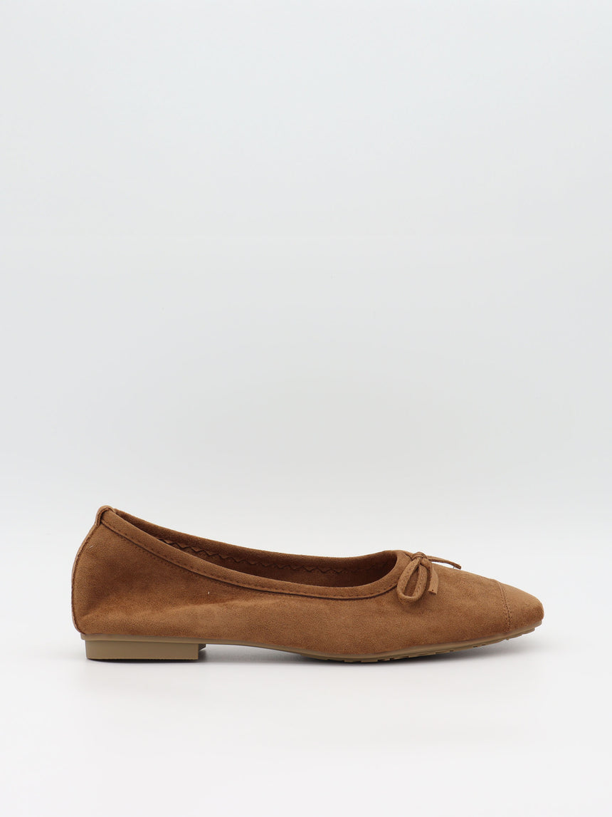 Gina ballerina i ruskind - Brun